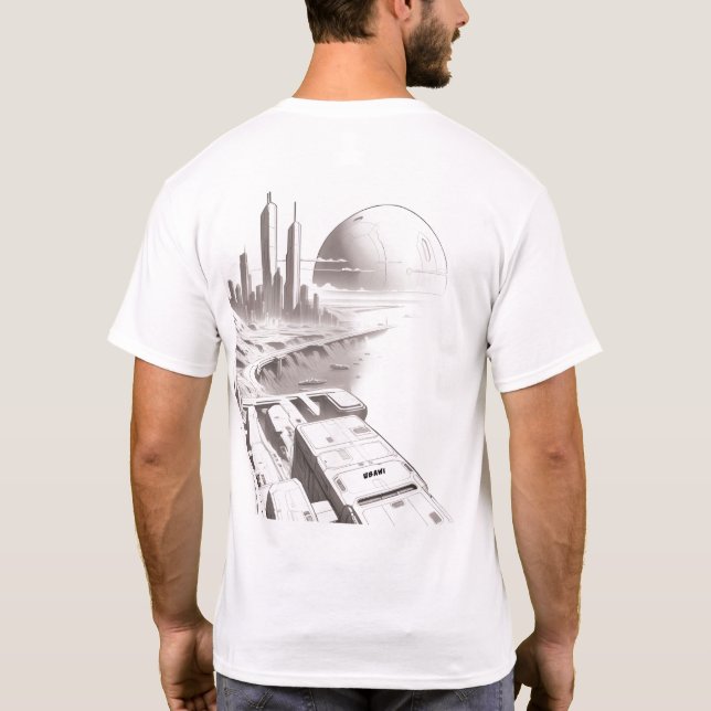 Sci-Fi T-shirt Traversing the Universe 01 D Back (Back)