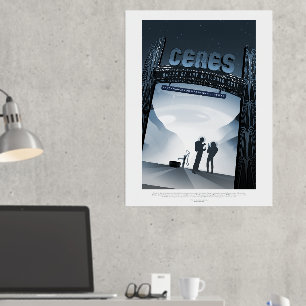 Sci-Fi Travel Ad, Dwarf Planet Ceres Foil Prints