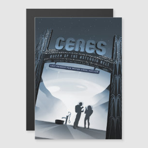 Sci-Fi Travel Ad, Dwarf Planet Ceres Magnetic Invitation