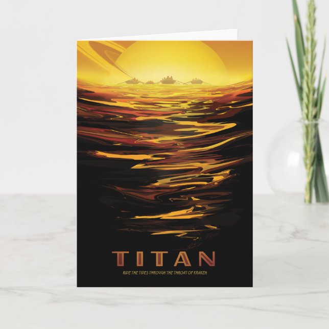Sci-Fi Travel Ad, Moon Titan Card (Front)
