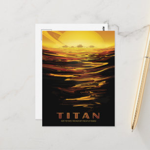 Sci-Fi Travel Ad, Moon Titan Postcard