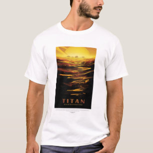 Sci-Fi Travel Ad, Moon Titan T-Shirt