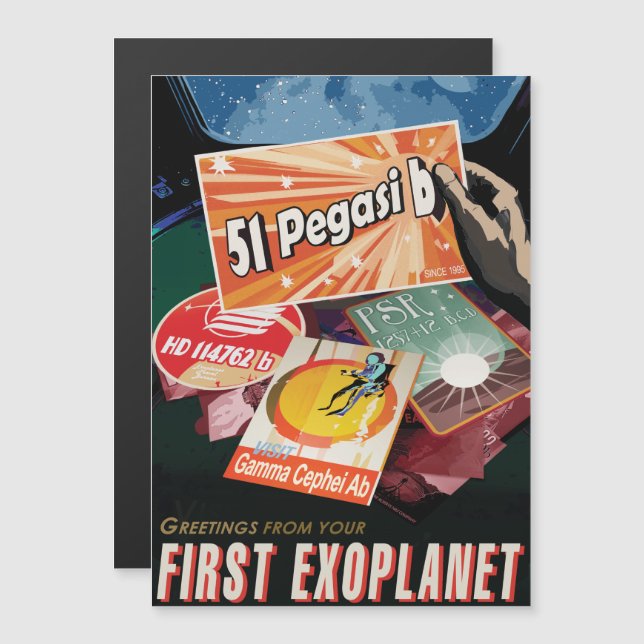 Sci-Fi Travel Ad, Planet 51 Pegasi b Magnetic Invitation (Front/Back)