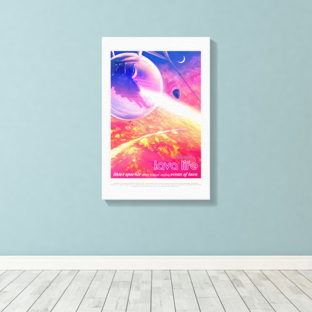 Sci-Fi Travel Ad, Planet 55 Cancri e Canvas Print (Insitu(Wood Floor))