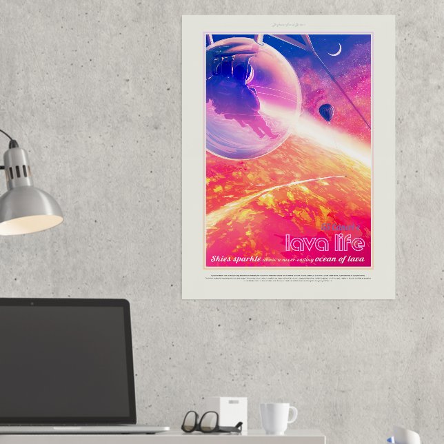 Sci-Fi Travel Ad, Planet 55 Cancri e Foil Prints (In Situ (Desk 2))
