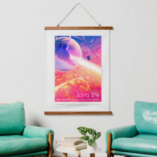 Sci-Fi Travel Ad, Planet 55 Cancri e Hanging Tapestry