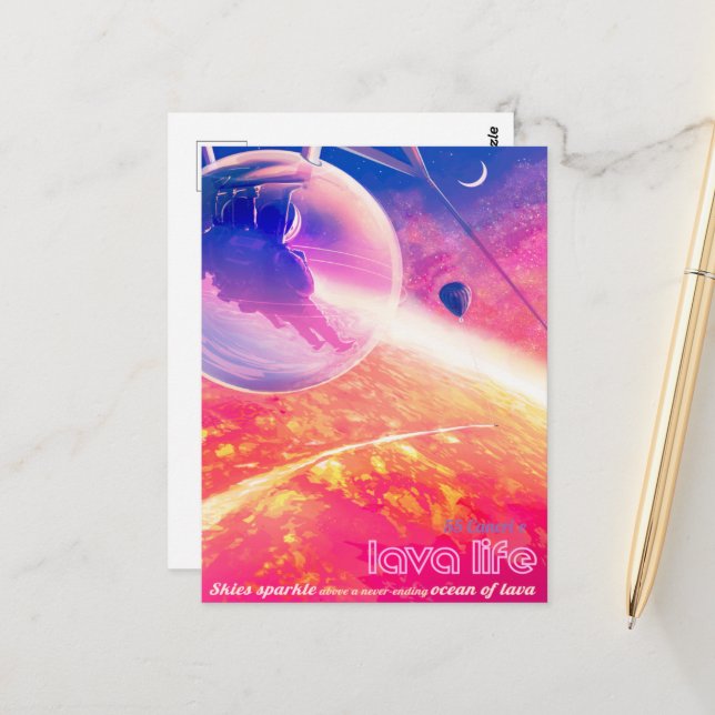 Sci-Fi Travel Ad, Planet 55 Cancri e Postcard (Front/Back In Situ)