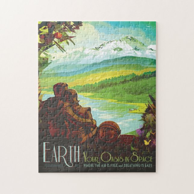 Sci-Fi Travel Ad, Planet Earth Jigsaw Puzzle (Vertical)