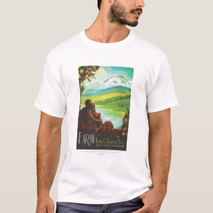 Sci-Fi Travel Ad, Planet Earth T-Shirt