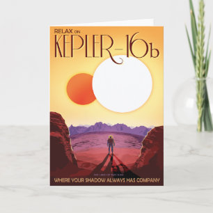 Sci-Fi Travel Ad, Planet Kepler-16b Card