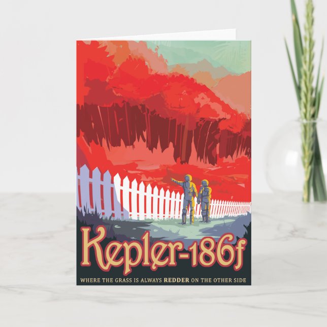 Sci-Fi Travel Ad, Planet Kepler-186f Card (Front)