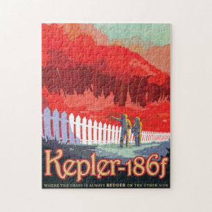 Sci-Fi Travel Ad, Planet Kepler-186f Jigsaw Puzzle