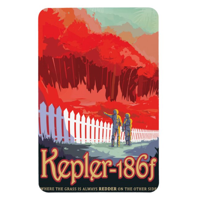 Sci-Fi Travel Ad, Planet Kepler-186f Magnet (Vertical)