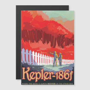 Sci-Fi Travel Ad, Planet Kepler-186f Magnetic Invitation