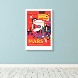 Sci-Fi Travel Ad, Planet Mars Canvas Print