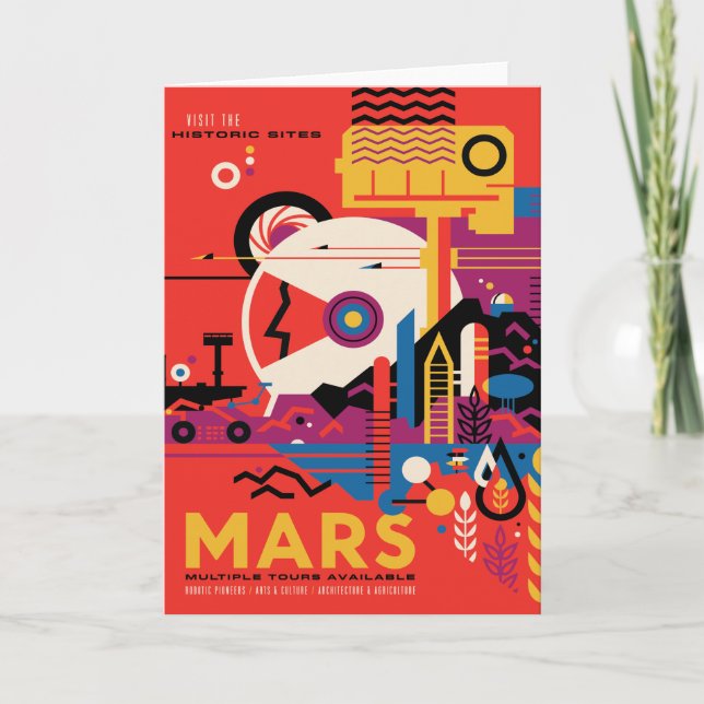Sci-Fi Travel Ad, Planet Mars Card (Front)