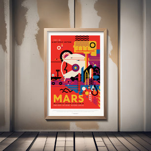 Sci-Fi Travel Ad, Planet Mars Photo Print