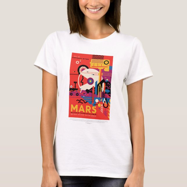Sci-Fi Travel Ad, Planet Mars T-Shirt (Front)