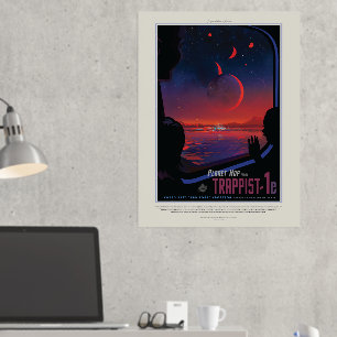 Sci-Fi Travel Ad, Planet Trapist-1e Foil Prints