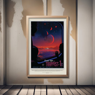Sci-Fi Travel Ad, Planet Trapist-1e Photo Print