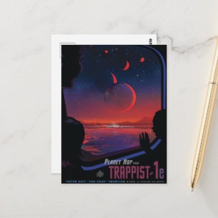 Sci-Fi Travel Ad, Planet Trapist-1e Postcard