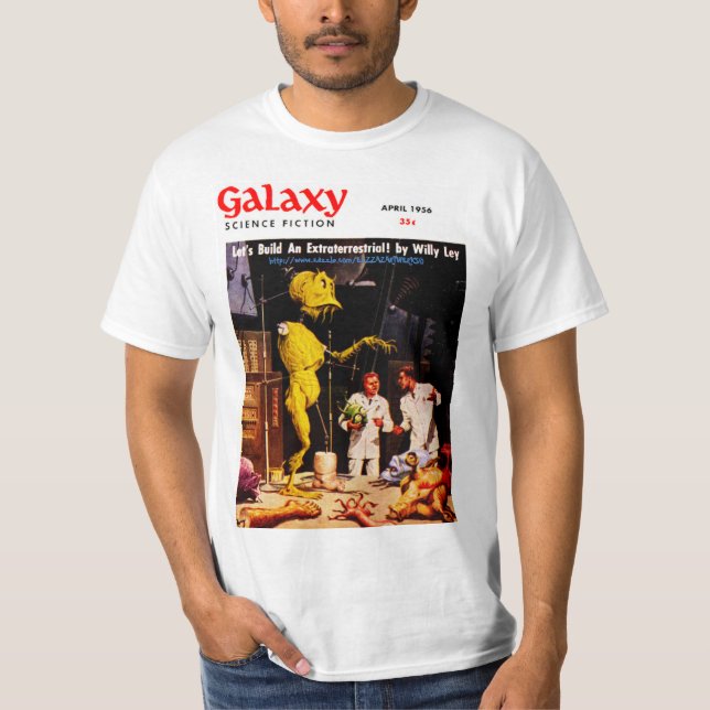 "Sci-Fi-Vintage Magazine Cover-THREE" T-Shirt (Front)