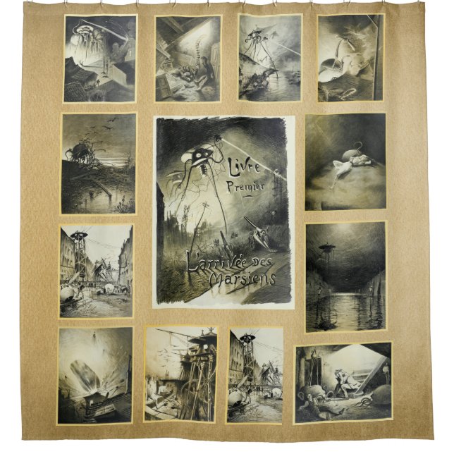 Sci Fi War of the Worlds Shower Curtain (Front)