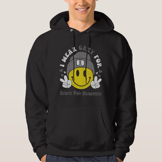 Sciatic Pain Awareness Ribbon Support Gifts Hoodie (Front)
