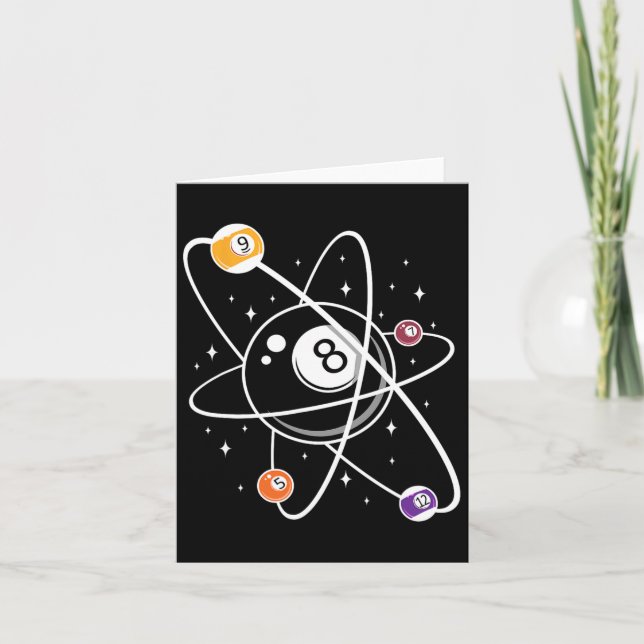 Science Atom Pool Lover 8- Billiards  Card (Front)