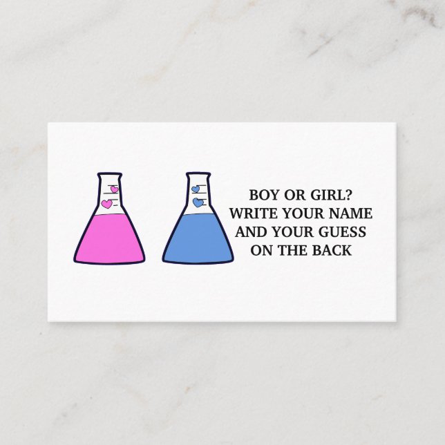 Science Beaker Gender Boy or Girl Guess Cards (Front)