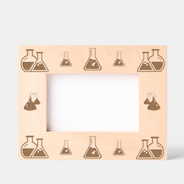 Science Beakers Etched Picture Frame Etched Frames (Front)