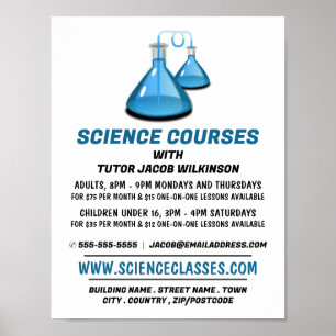 Science Beakers, Science Course Advertising Poster