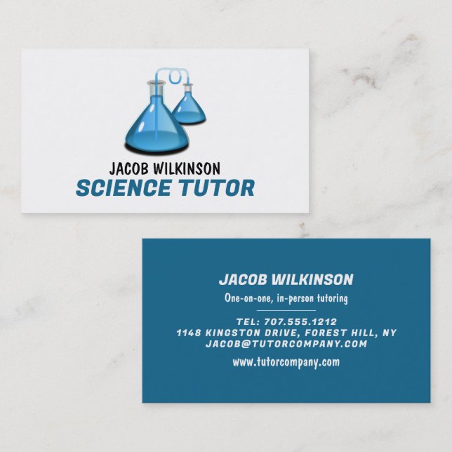 Science Beakers, Science Tutor, Teacher Business Card (Front/Back)