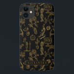 Science Biology Art Gold Pattern Monogram Case-Mate iPhone Case<br><div class="desc">Trendy monogram design this case makes the perfect accessory. Featuring gold biology pattern and your monogram. Add your custom wording to this design by using the "Edit this design template" boxes on the right hand side of the item, or click the blue "Customize it" button to arrange the text, change...</div>