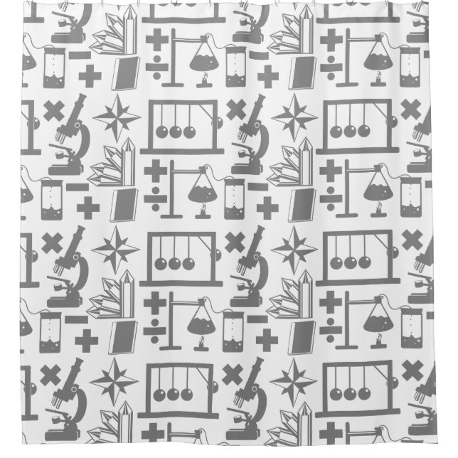 Science Biology Physics Geology Math Pattern Shower Curtain (Front)