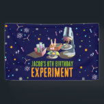 Science Birthday Banner<br><div class="desc">Transform your dining experience with our captivating science-themed banner! Immerse yourself in the world of chemistry with a mesmerising chemistry set design on a deep navy background. The addition of neon colours creates a vibrant and stylish touch, making this banner a perfect choice for those who adore science and want...</div>