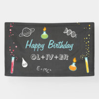 Science birthday banner Experiment Lab Party Boy