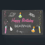 Science birthday banner Experiment Lab Party Girl<br><div class="desc">♥ A perfect addition to your little one's birthday party! With a Science theme.</div>