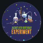 Science Birthday Classic Round Sticker<br><div class="desc">Elevate the science-themed party atmosphere with our Chemistry Set Kids Birthday stickers! These vibrant plates feature a captivating design of a chemistry set with neon-coloured accents,  perfectly complementing your science-themed celebration. Add a touch of scientific charm to your party with these delightful stickers!</div>