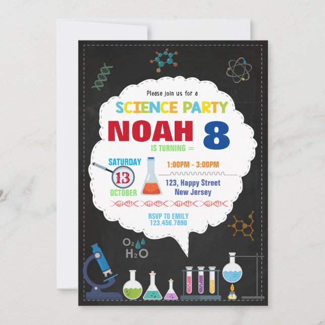 Science Birthday Invitation (Front)