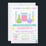 Science Birthday Invitation Science Invite<br><div class="desc">Science Birthday Invitation
Science Invitation
Slime Invitation
All designs are © NOTHING PANDA LLC</div>