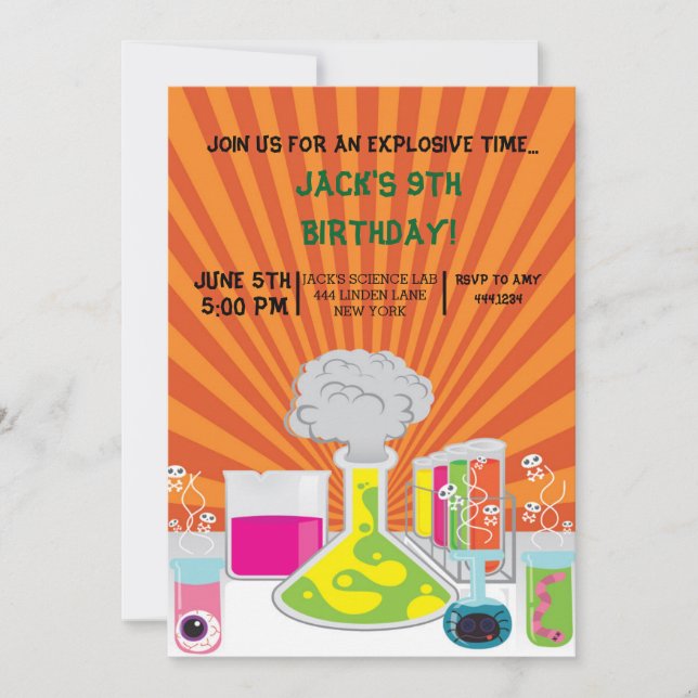 Science Birthday Party Invitation (Front)