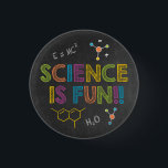 Science Birthday Party | Science is Fun 3 Cm Round Badge<br><div class="desc">Science Birthday Party | Science is Fun Button - Put on your lab coat and get ready for explosive fun! It's the perfect decorative touch for your science party. No need for tests or experiments, this button passes them all with flying colours. This funky button is part of our science...</div>