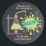 Science Birthday Party | Science is Fun Classic Round Sticker<br><div class="desc">Science Birthday Party | Science is Fun Sticker - Put on your lab coat and be ready for explosive fun! It's the perfect touch for your science party. No need for tests or experiments, this awesome sticker passes them all with flying colours. This sticker is part of our science birthday...</div>