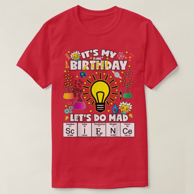 Science Birthday Theme Shirt Any Age Let's Do Scie (Design Front)