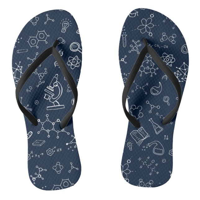 Science / Chemistry Doodle Pattern Jandals (Footbed)