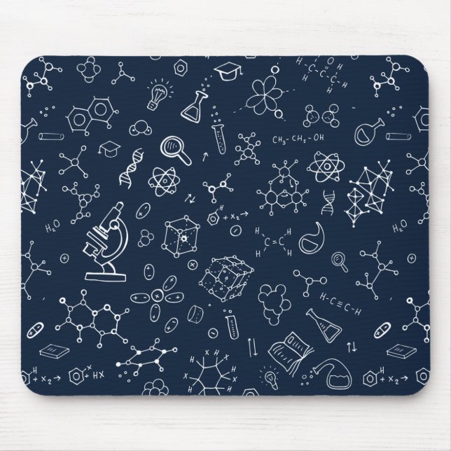 Science / Chemistry Doodle Pattern Mouse Pad (Front)
