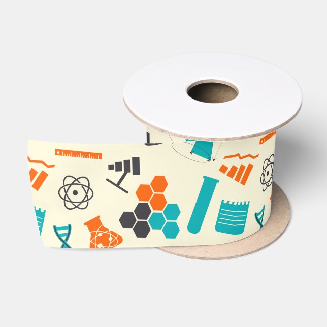 Science Chemistry Proton Electron Neutron Atomic Satin Ribbon (Spool)