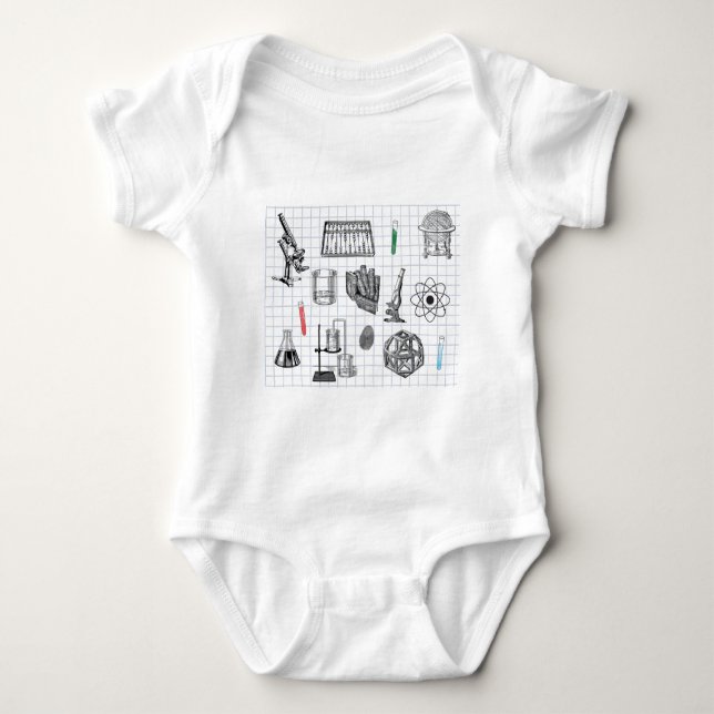 Science Chemistry Scientist Pattern  Baby Bodysuit (Front)