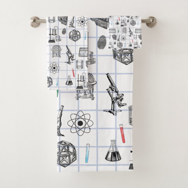 Science Chemistry Scientist Pattern  Bath Towel Set (Insitu)